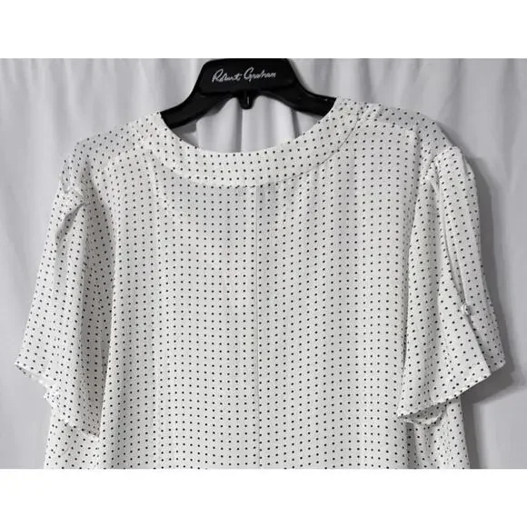 NWT Ann Taylor Factory Womens Short Sleeve V Neck Pullover Top Blouse Shirt XL - Picture 10 of 12